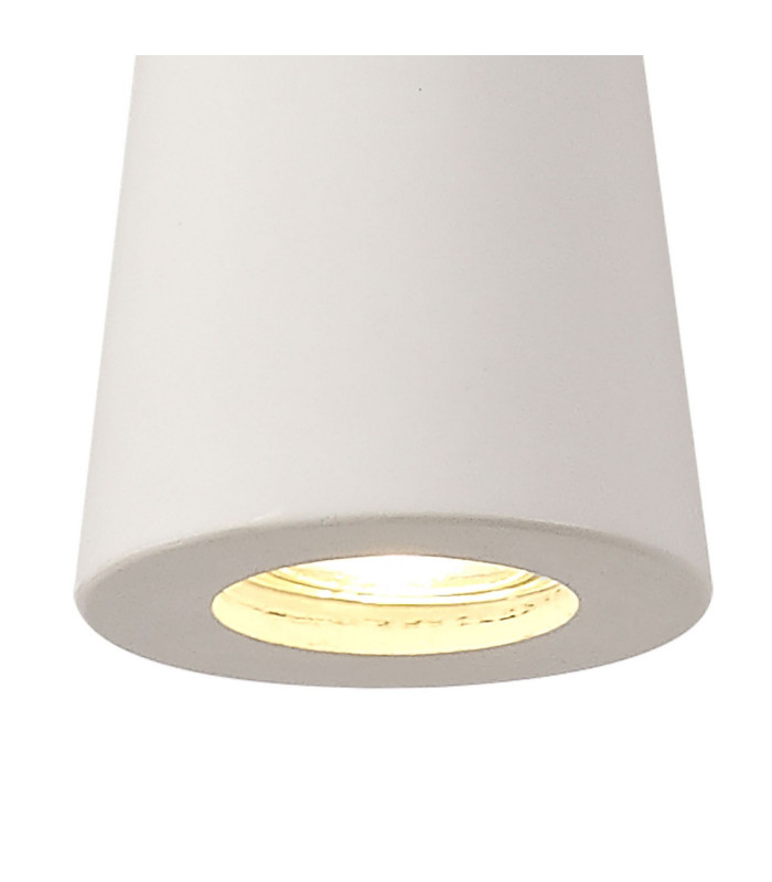 Alina Cone Pendant 1 x GU10 White Paintable Gypsum-5