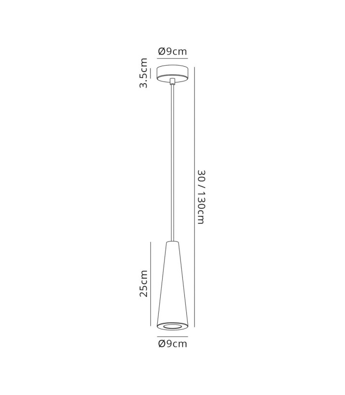 Alina Cone Pendant 1 x GU10 White Paintable Gypsum-7