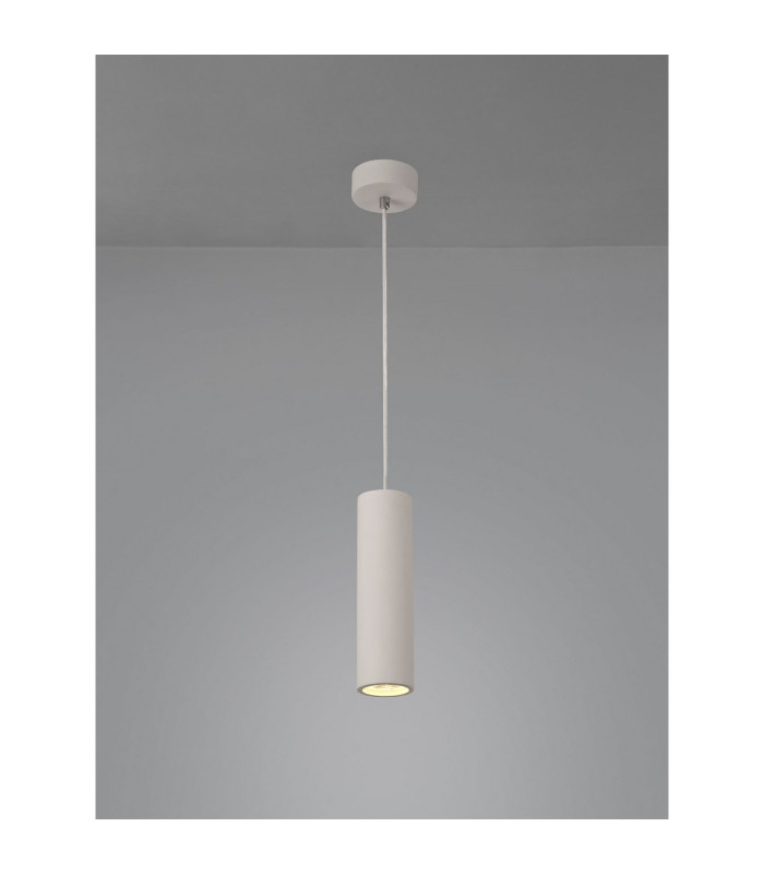 Alina Cylinder Pendant 1 x GU10 White Paintable Gypsum-2