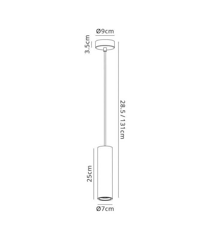 Alina Cylinder Pendant 1 x GU10 White Paintable Gypsum-7