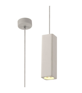 Alina Rectangluar Pendant 1 x GU10 White Paintable Gypsum-1