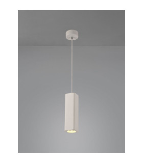 Alina Rectangluar Pendant 1 x GU10 White Paintable Gypsum-2