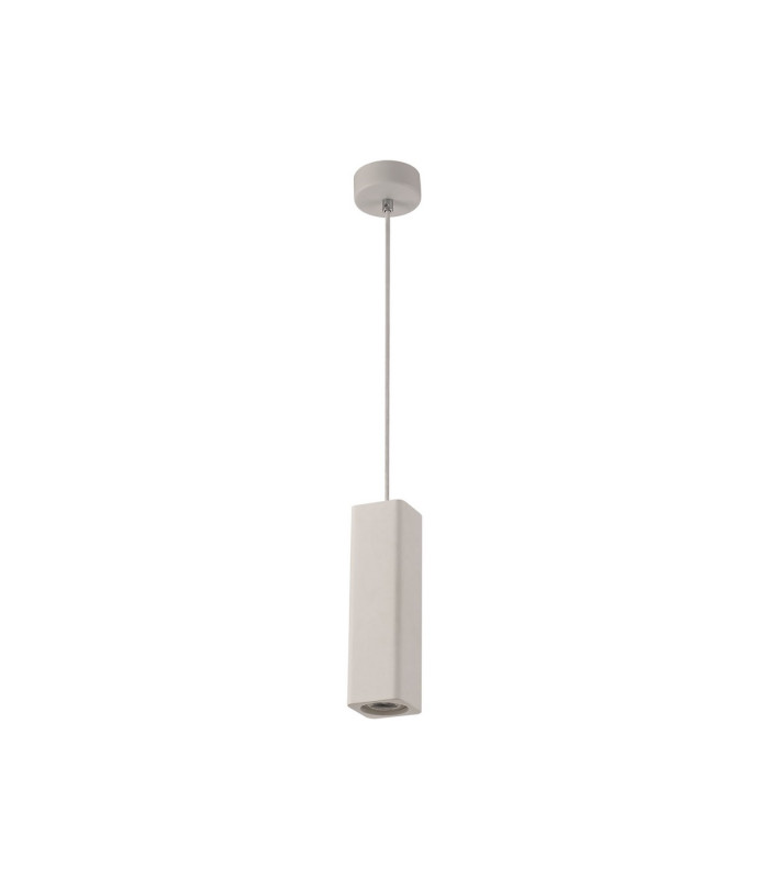 Alina Rectangluar Pendant 1 x GU10 White Paintable Gypsum-3