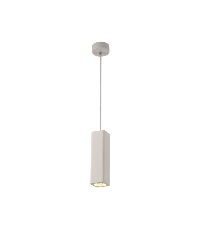 Alina Rectangluar Pendant 1 x GU10 White Paintable Gypsum-6