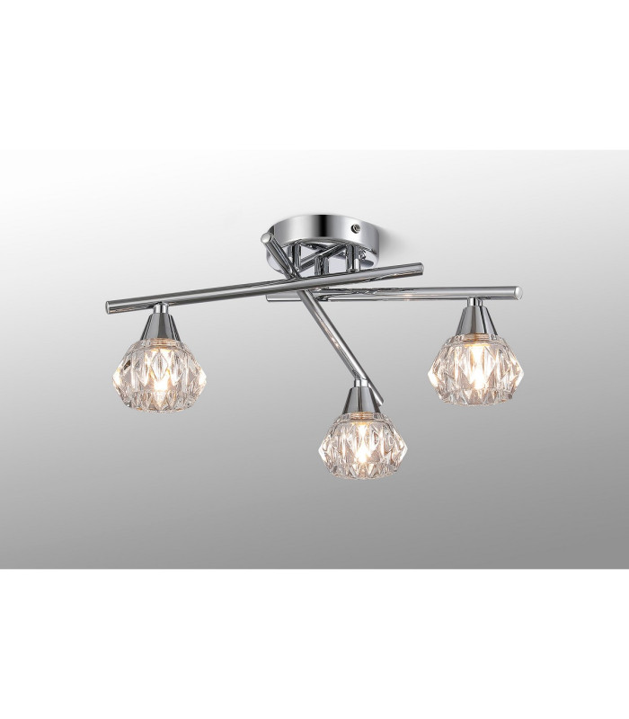 Ardice Flush Ceiling 3 Light G9 Polished Chrome/Clear Glass-2
