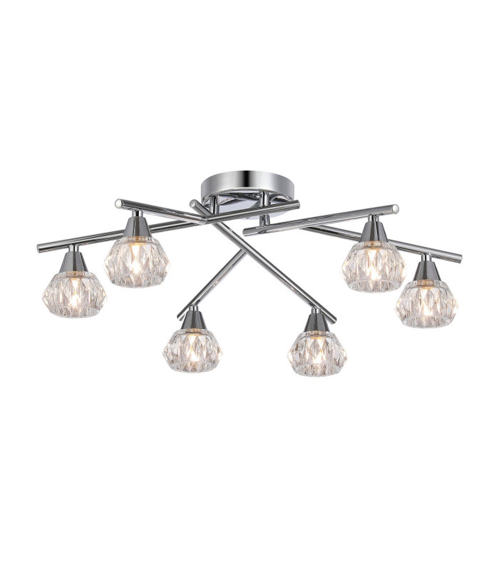 Ardice Flush Ceiling 6 Light G9 Polished Chrome/Clear Glass-1