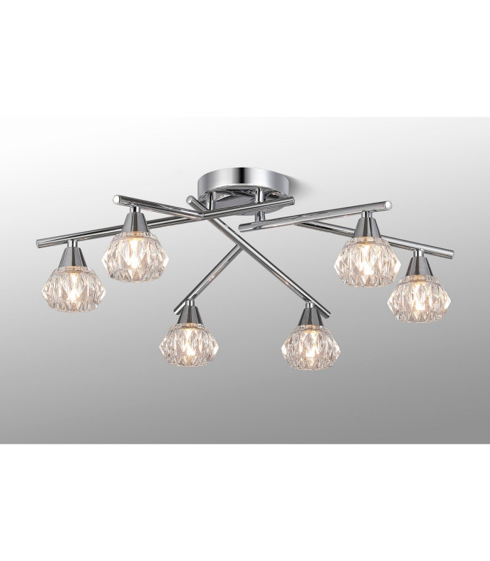 Ardice Flush Ceiling 6 Light G9 Polished Chrome/Clear Glass-2