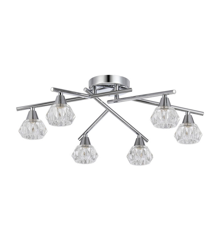 Ardice Flush Ceiling 6 Light G9 Polished Chrome/Clear Glass-3