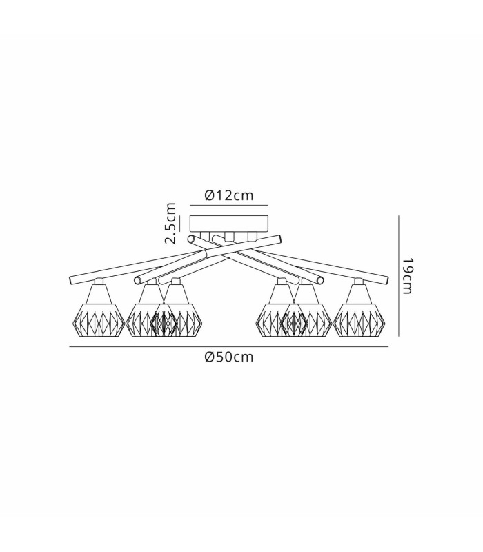 Ardice Flush Ceiling 6 Light G9 Polished Chrome/Clear Glass-7