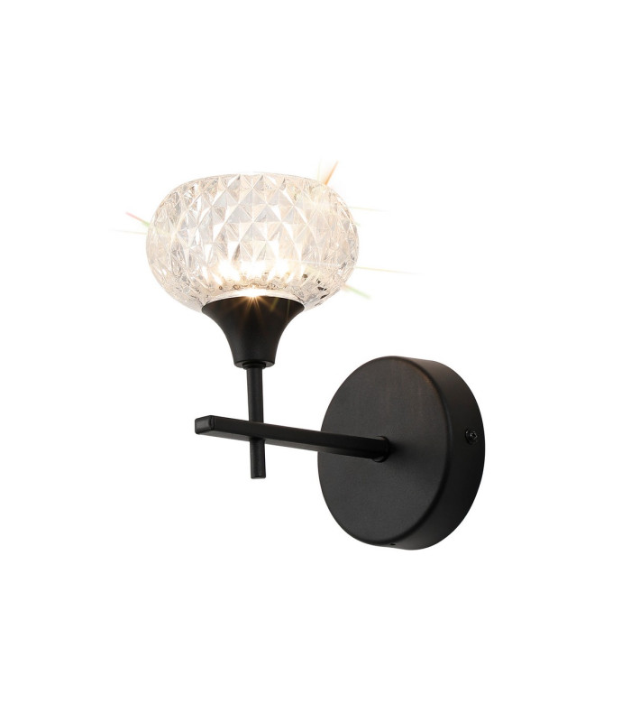 Aria Wall Light 1 Light G9 IP44 Satin Black/Clear Glass-1