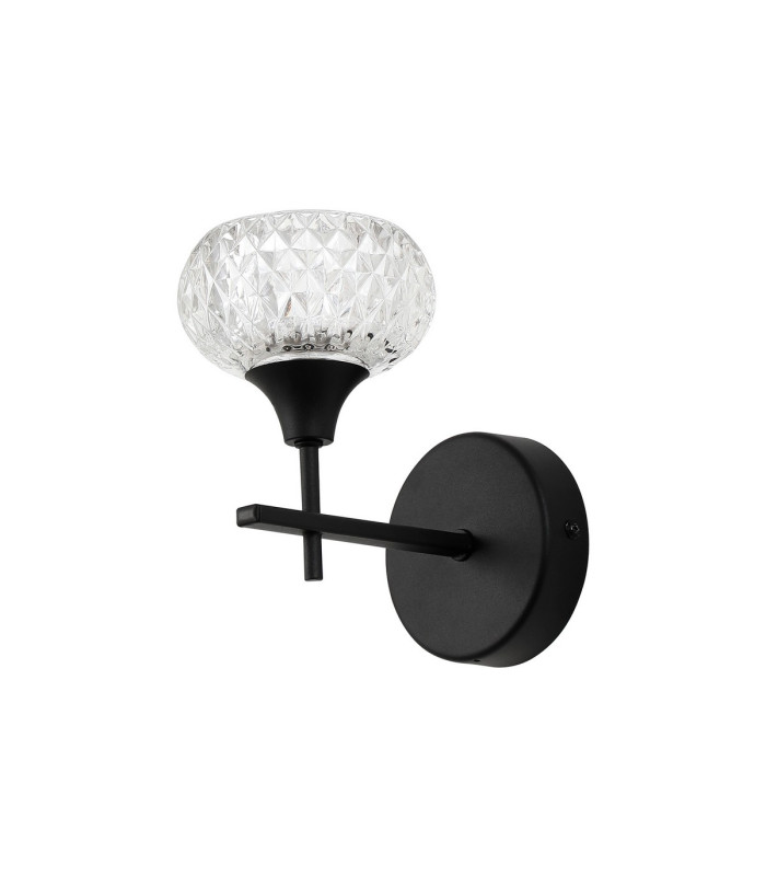 Aria Wall Light 1 Light G9 IP44 Satin Black/Clear Glass-3