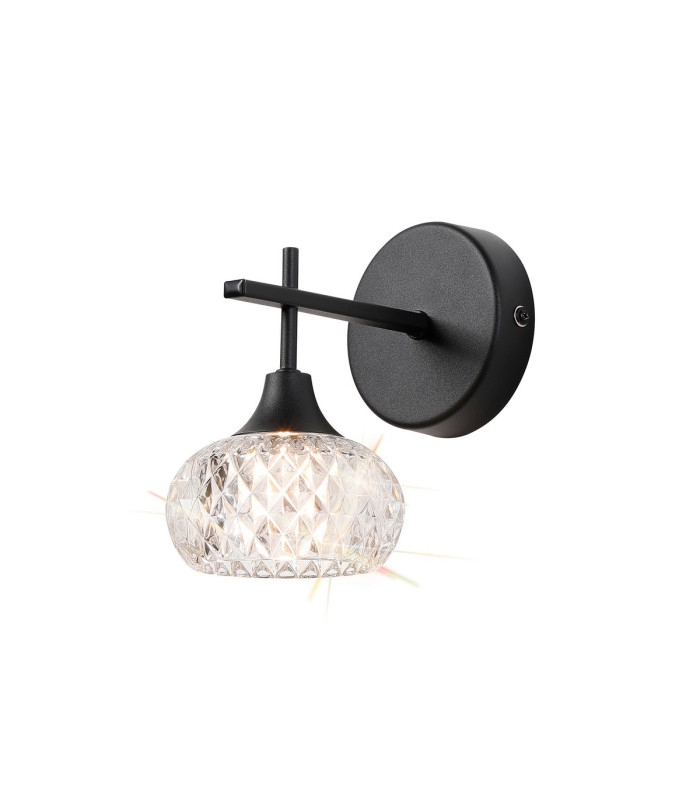 Aria Wall Light 1 Light G9 IP44 Satin Black/Clear Glass-4