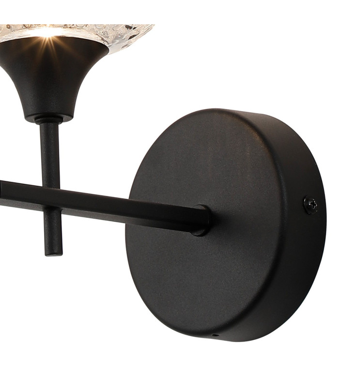 Aria Wall Light 1 Light G9 IP44 Satin Black/Clear Glass-6