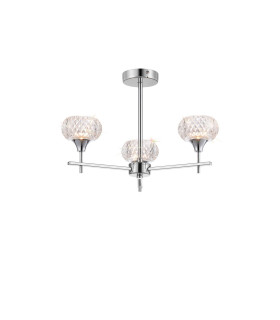 Aria Fixed Pendant 3 Light G9 IP44 Polished Chrome/Clear Glass-1