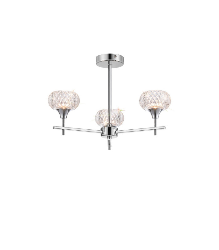 Aria Fixed Pendant 3 Light G9 IP44 Polished Chrome/Clear Glass-1