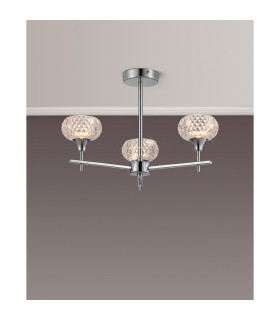Aria Fixed Pendant 3 Light G9 IP44 Polished Chrome/Clear Glass-2