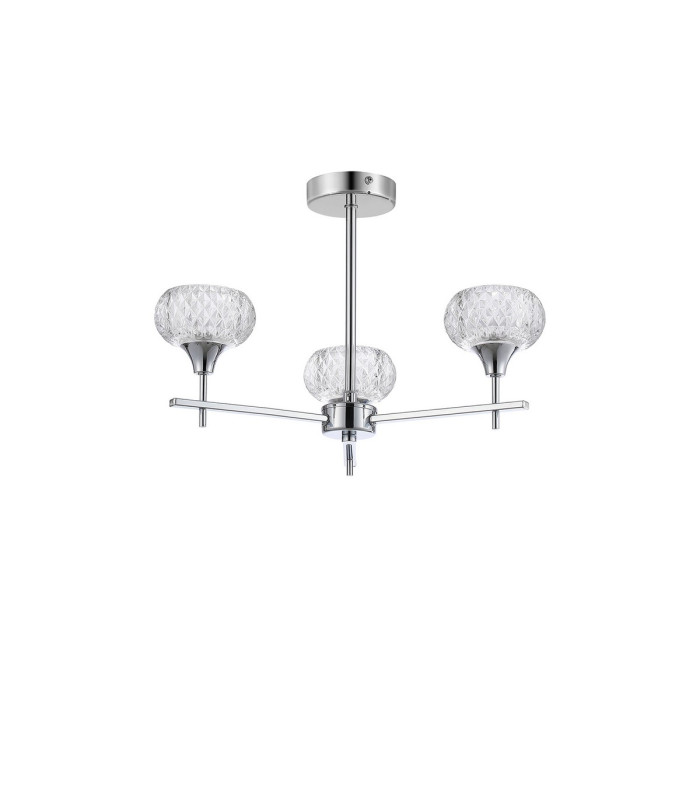Aria Fixed Pendant 3 Light G9 IP44 Polished Chrome/Clear Glass-3