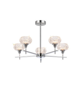 Aria Fixed Pendant 5 Light G9 IP44 Polished Chrome/Clear Glass-1