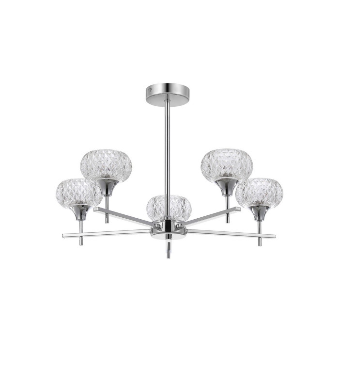 Aria Fixed Pendant 5 Light G9 IP44 Polished Chrome/Clear Glass-3