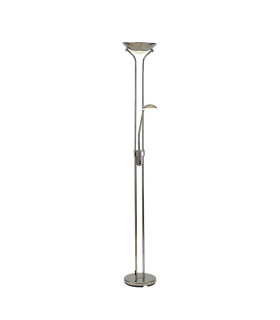 Brazier 2 Light Floor Lamp With USB 2.1 mAh Socket 20+5W LED 3000K Touch Dimmer 2300lm Polished Nickel 3yrs Warranty-1