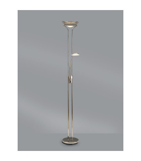 Brazier 2 Light Floor Lamp With USB 2.1 mAh Socket 20+5W LED 3000K Touch Dimmer 2300lm Polished Nickel 3yrs Warranty-2