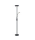 Brazier 2 Light Floor Lamp With USB 2.1 mAh Socket 20+5W LED 3000K Touch Dimmer 2300lm Satin Black 3yrs Warranty-1