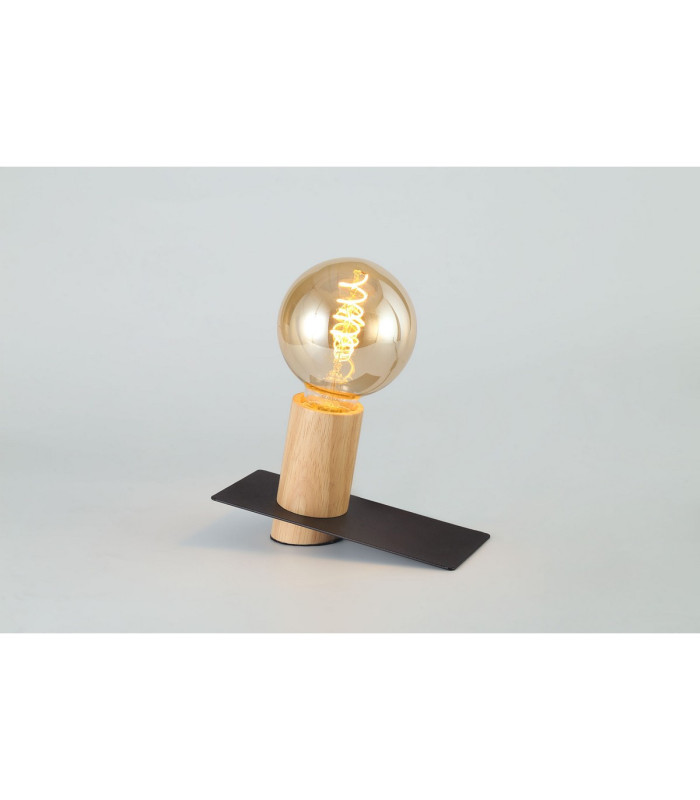 Bret Table Lamp 1 Light E27 Black/Wood (Lamps Not Included)-2
