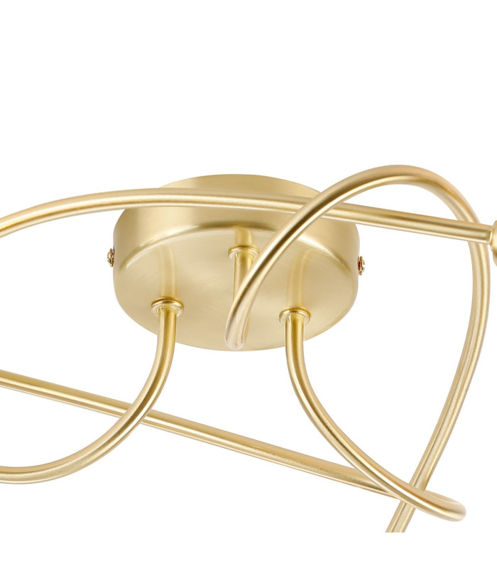 Connie Flush Ceiling 3 Light G9 Satin Brass/Smoke Glass-4