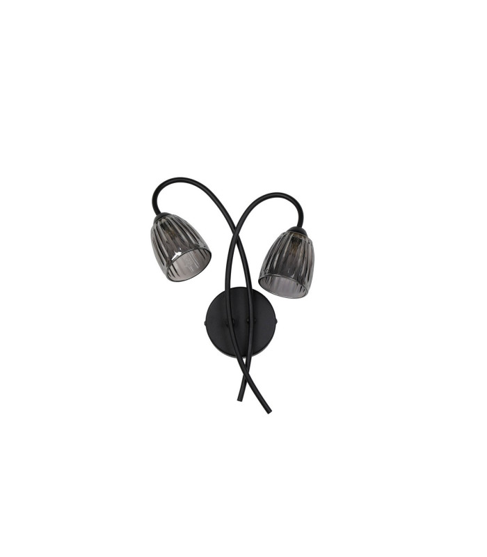 Connie Wall Light 2 Light G9 Satin Black/Smoke Glass-3