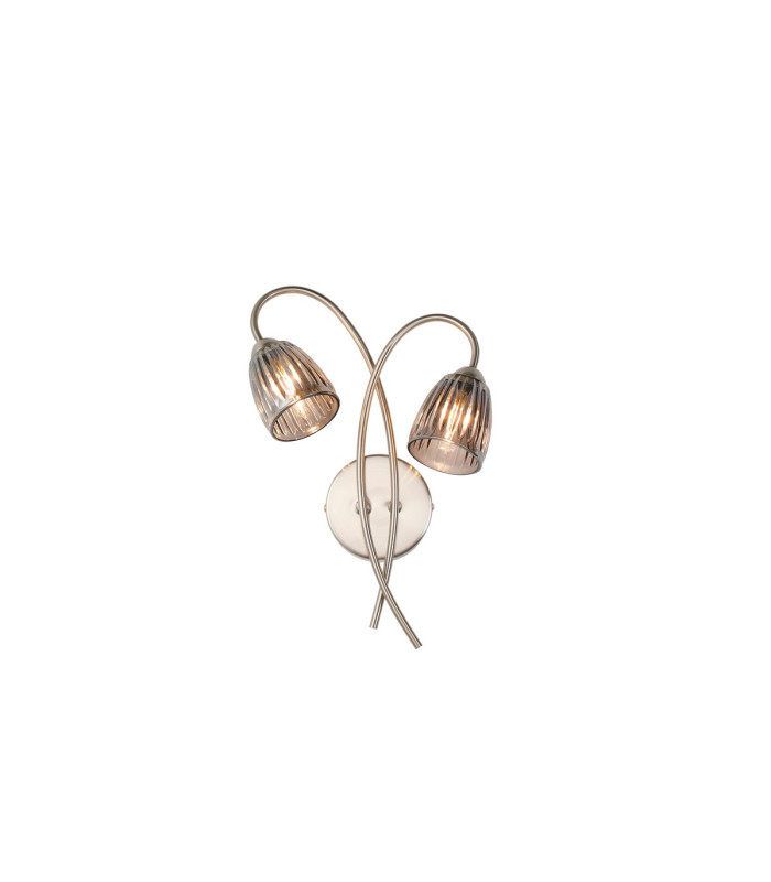 Connie Wall Light 2 Light G9 Satin Nickel/Smoke Glass-1