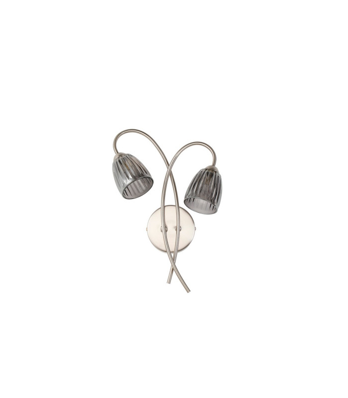 Connie Wall Light 2 Light G9 Satin Nickel/Smoke Glass-3