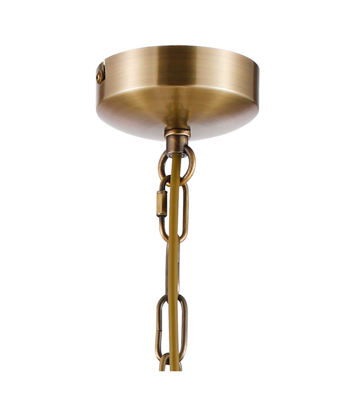 Cooper Ceiling 3 Light Pendant Convertible to Semi Flush E14 Antique Brass/Opal Glass-5