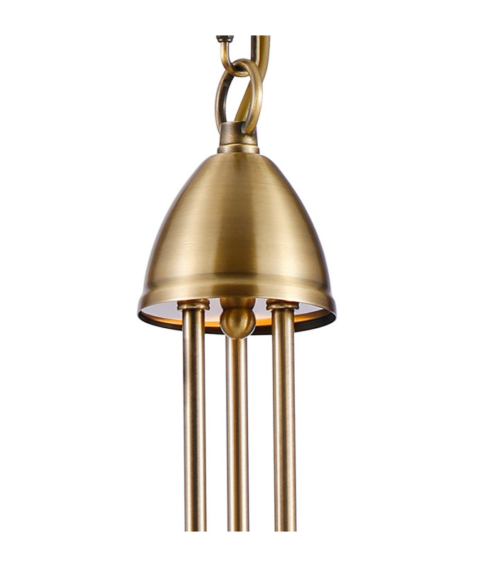 Cooper Ceiling 3 Light Pendant Convertible to Semi Flush E14 Antique Brass/Opal Glass-6