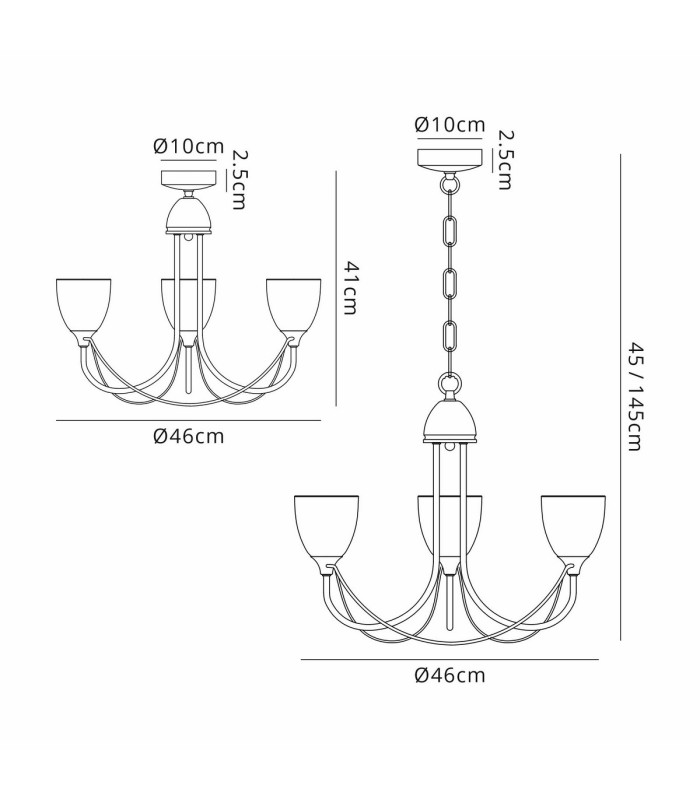 Cooper Ceiling 3 Light Pendant Convertible to Semi Flush E14 Antique Brass/Opal Glass-7