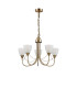 Cooper Ceiling 5 Light Pendant Convertible To Semi Flush E14 Antique Brass/Opal Glass-4