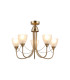 Cooper Ceiling 5 Light Pendant Convertible To Semi Flush E14 Antique Brass/Opal Glass-5