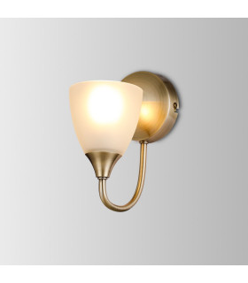 Cooper Wall Lamp 1 Light E14 Antique Brass/Opal Glass-2