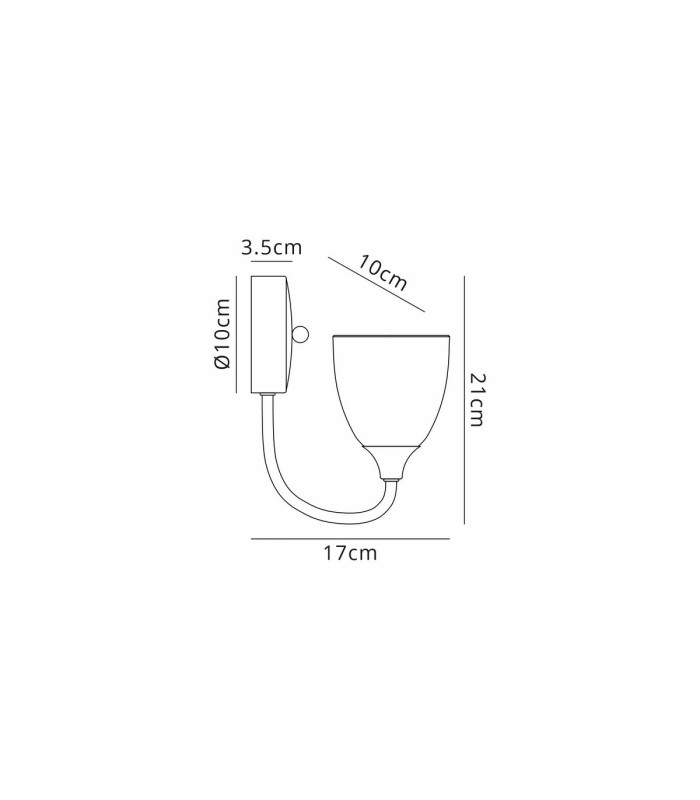 Cooper Wall Lamp 1 Light E14 Antique Brass/Opal Glass-7
