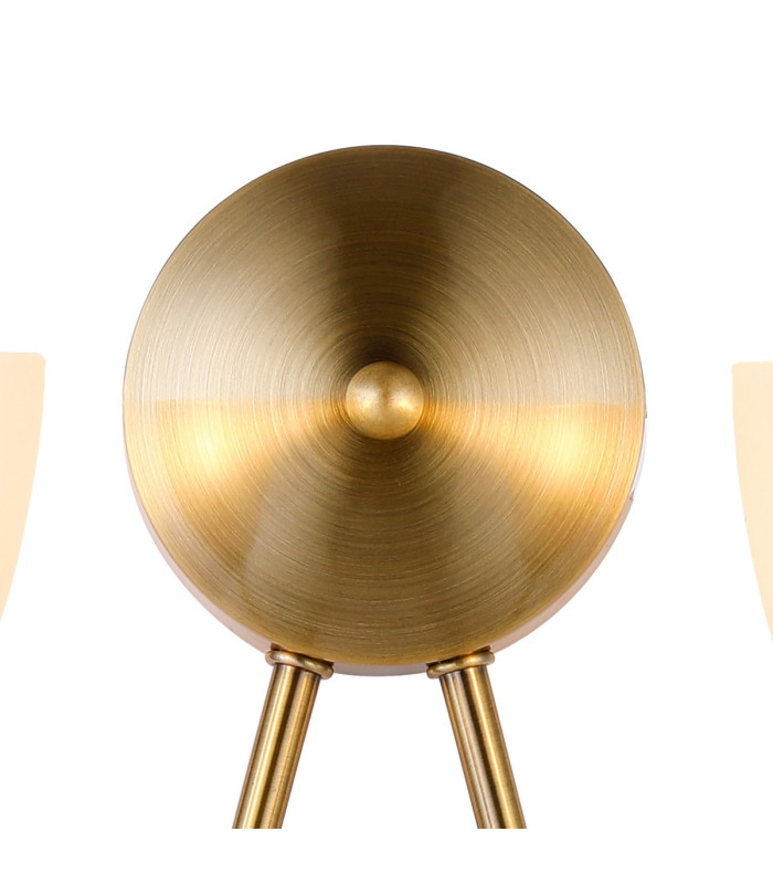 Cooper Wall Lamp 2 Light E14 Antique Brass/Opal Glass-5
