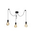 Dreifa 2m Spider Pendant  3 Light Black/Black Cable E27 Max 20W c/w Distribution Box & Cable Support Brackets-1