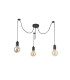 Dreifa 2m Spider Pendant  3 Light Black/Black Cable E27 Max 20W c/w Distribution Box & Cable Support Brackets-4