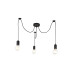 Dreifa 2m Spider Pendant  3 Light Black/Black Cable E27 Max 20W c/w Distribution Box & Cable Support Brackets-5