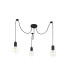 Dreifa 2m Spider Pendant  3 Light Black/Black Cable E27 Max 20W c/w Distribution Box & Cable Support Brackets-6