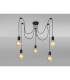 Dreifa 2m Spider Pendant  5 Light Black/Black Cable E27 Max 20W c/w Distribution Box & Cable Support Brackets-2