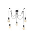 Dreifa 2m Spider Pendant  5 Light Black/Black Cable E27 Max 20W c/w Distribution Box & Cable Support Brackets-4
