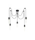 Dreifa 2m Spider Pendant  5 Light Black/Black Cable E27 Max 20W c/w Distribution Box & Cable Support Brackets-5
