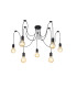 Dreifa 2m Spider Pendant  7 Light Black/Black Cable E27 Max 20W c/w Distribution Box & Cable Support Brackets-1