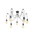 Dreifa 2m Spider Pendant  7 Light Black/Black Cable E27 Max 20W c/w Distribution Box & Cable Support Brackets-4