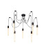 Dreifa 2m Spider Pendant  7 Light Black/Black Cable E27 Max 20W c/w Distribution Box & Cable Support Brackets-5