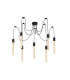 Dreifa 2m Spider Pendant  7 Light Black/Black Cable E27 Max 20W c/w Distribution Box & Cable Support Brackets-6